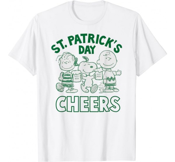 Peanuts Snoopy St. Patrick_s Charlie Brown Cheers T-Shirt